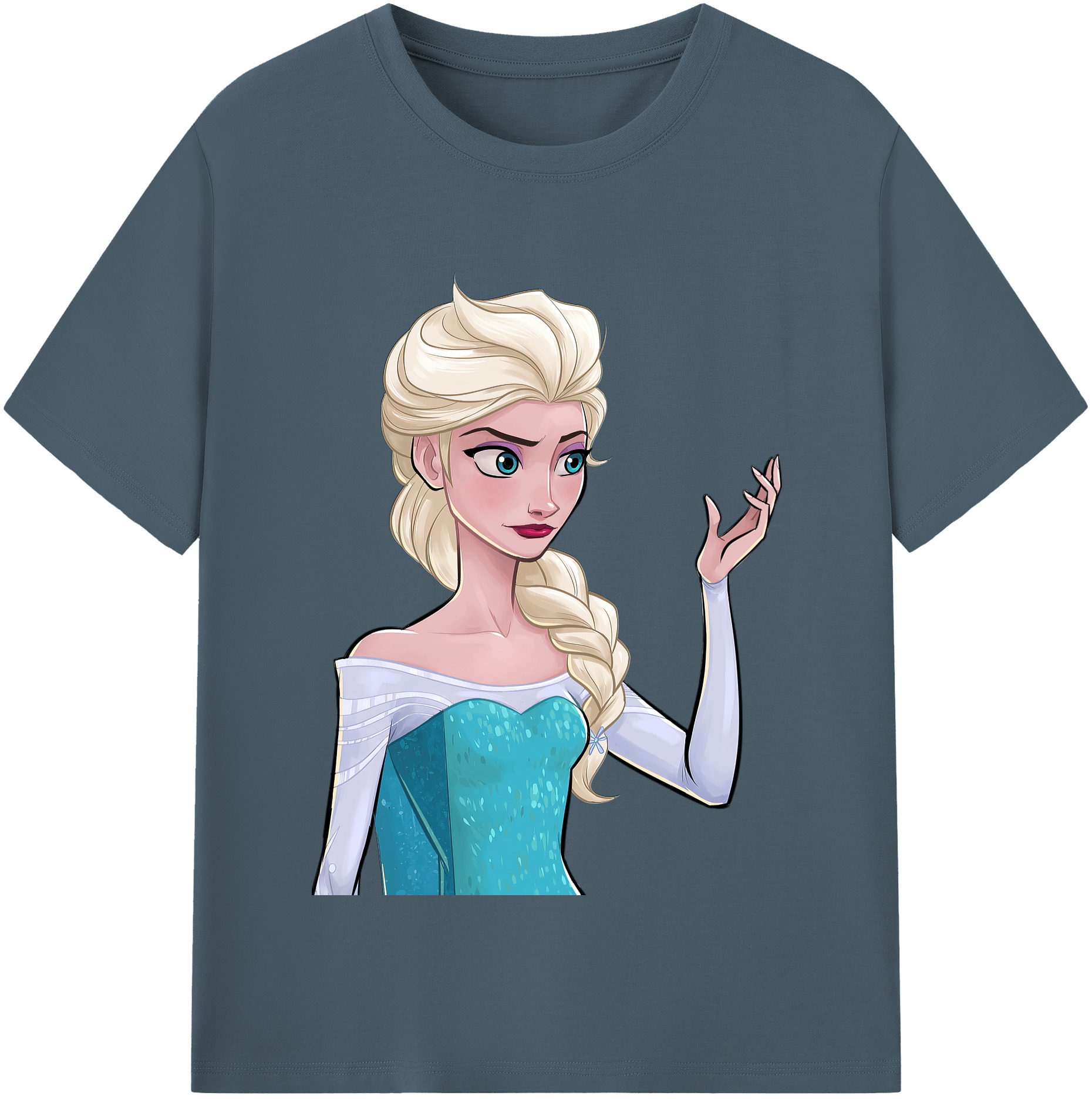 （画像用） アナと雪の女王 アンナ エルサ Frozen Anna Elsa 綿100％半袖Tシャツ（フロントプリント）